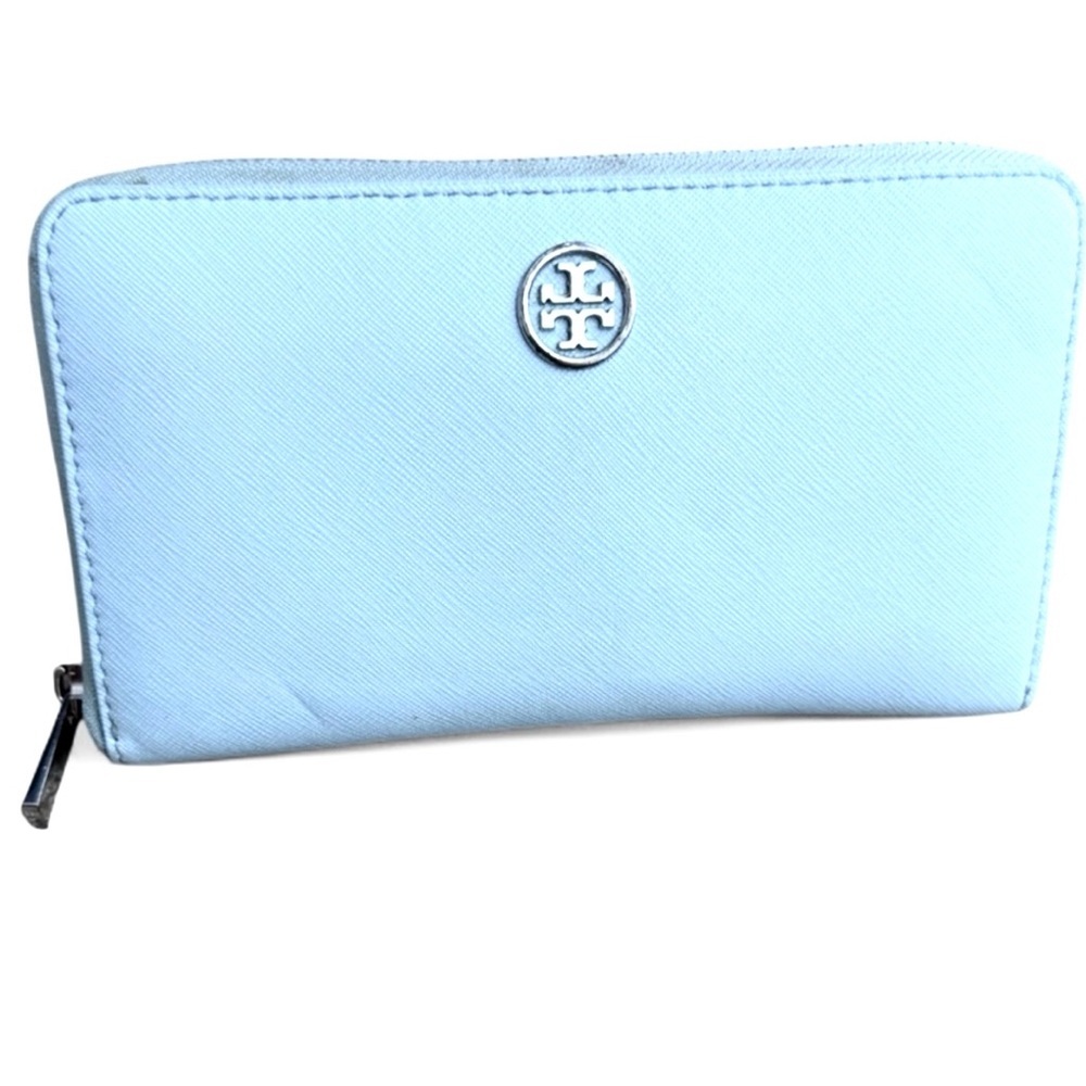 Tory Burch Sky Blue Zip Wallet - Picture 12 of 13